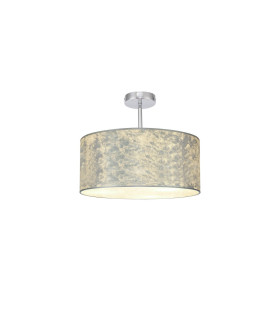 Baymont Polished Chrome E27 Semi Flush Fixture With 40cm x 18cm Silver Leaf Shade-1