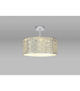 Baymont Polished Chrome E27 Semi Flush Fixture With 40cm x 18cm Silver Leaf Shade-2
