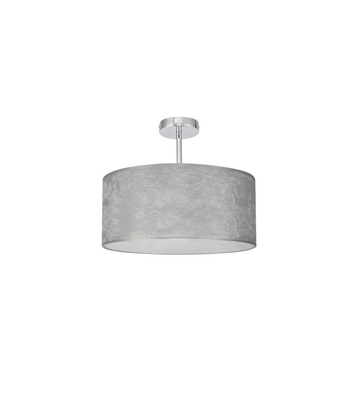 Baymont Polished Chrome E27 Semi Flush Fixture With 40cm x 18cm Silver Leaf Shade-4