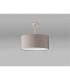 Baymont Satin Nickel E27 Semi Flush With 40cm x 18cm Faux Silk Shade Grey/White Laminate-11