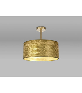 Baymont Antique Brass E27 Semi Flush Fixture With 40cm x 18cm Gold Leaf Shade-2
