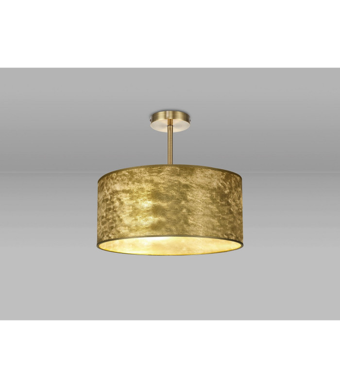 Baymont Antique Brass E27 Semi Flush Fixture With 40cm x 18cm Gold Leaf Shade-2