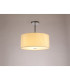 Baymont Polished Chrome E27 Semi Flush With 40cm x 18cm Faux Silk Shade Ivory Pearl/White Laminate-2
