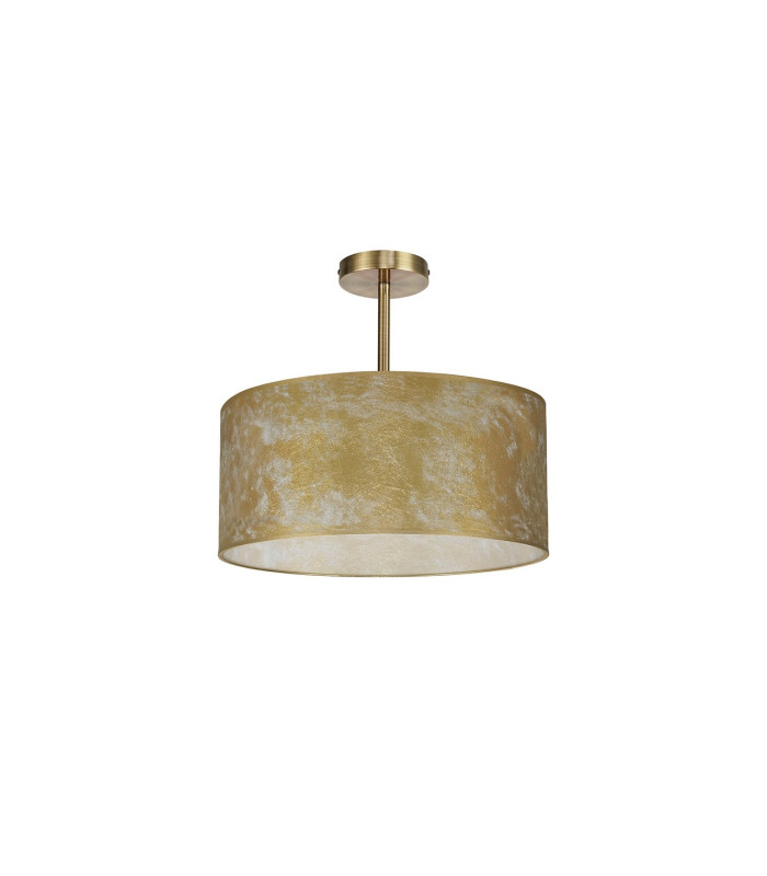 Baymont Antique Brass E27 Semi Flush Fixture With 40cm x 18cm Gold Leaf Shade-4