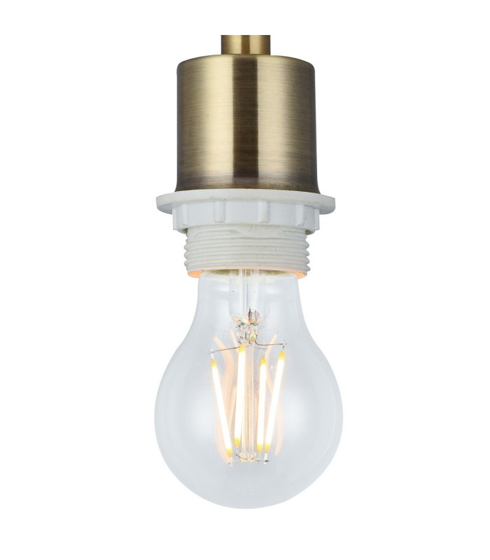 Baymont Antique Brass E27 Semi Flush Fixture With 40cm x 18cm Gold Leaf Shade-5