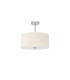 Baymont Polished Chrome E27 Semi Flush With 40cm x 18cm Faux Silk Shade Ivory Pearl/White Laminate-4