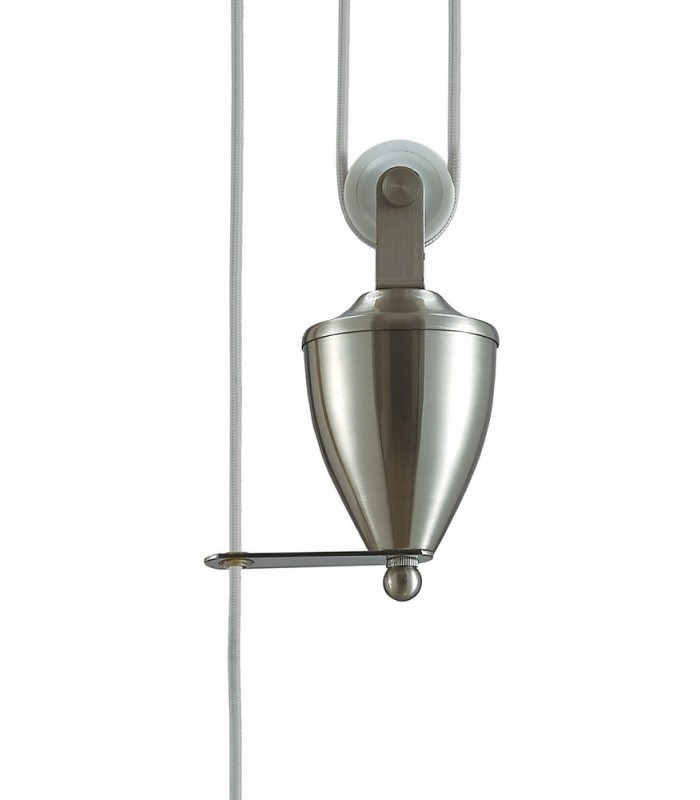 Pulley System Dome Ceiling Pendant E27 Satin Nickel - 6