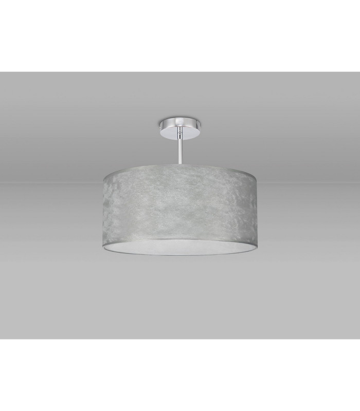 Baymont Polished Chrome E27 Semi Flush Fixture With 40cm x 18cm Silver Leaf Shade-11