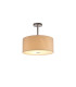 Baymont Polished Chrome E27 Semi Flush With 40cm x 18cm Dual Faux Silk Shade Nude Beige/Moonlight-1