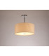 Baymont Polished Chrome E27 Semi Flush With 40cm x 18cm Dual Faux Silk Shade Nude Beige/Moonlight-2
