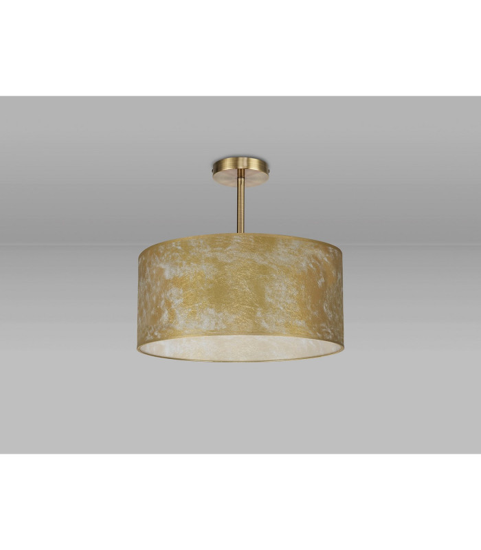 Baymont Antique Brass E27 Semi Flush Fixture With 40cm x 18cm Gold Leaf Shade-11