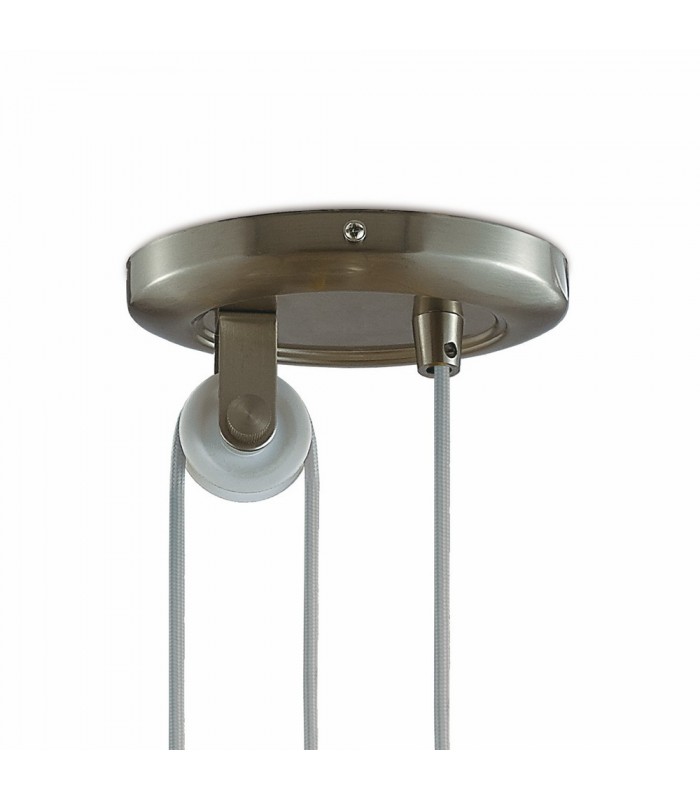 Pulley System Dome Ceiling Pendant E27 Satin Nickel - 7