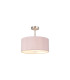 Baymont Polished Chrome E27 Semi Flush With 40cm x 18cm Dual Faux Silk Shade Taupe/Halo Gold-1