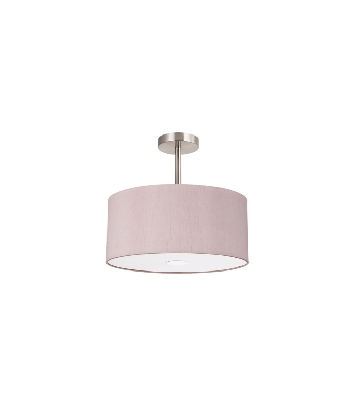 Baymont Polished Chrome E27 Semi Flush With 40cm x 18cm Dual Faux Silk Shade Taupe/Halo Gold-4