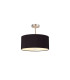 Baymont Polished Chrome E27 Semi Flush With 40cm x 18cm Dual Faux Silk Shade Black/Green Olive-1