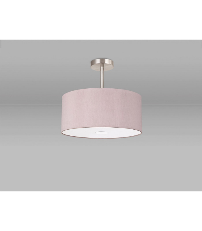 Baymont Polished Chrome E27 Semi Flush With 40cm x 18cm Dual Faux Silk Shade Taupe/Halo Gold-13