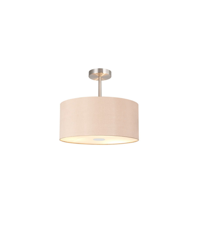 Baymont Polished Chrome E27 Semi Flush With 40cm x 18cm Dual Faux Silk Shade Antique Gold/Ruby-1