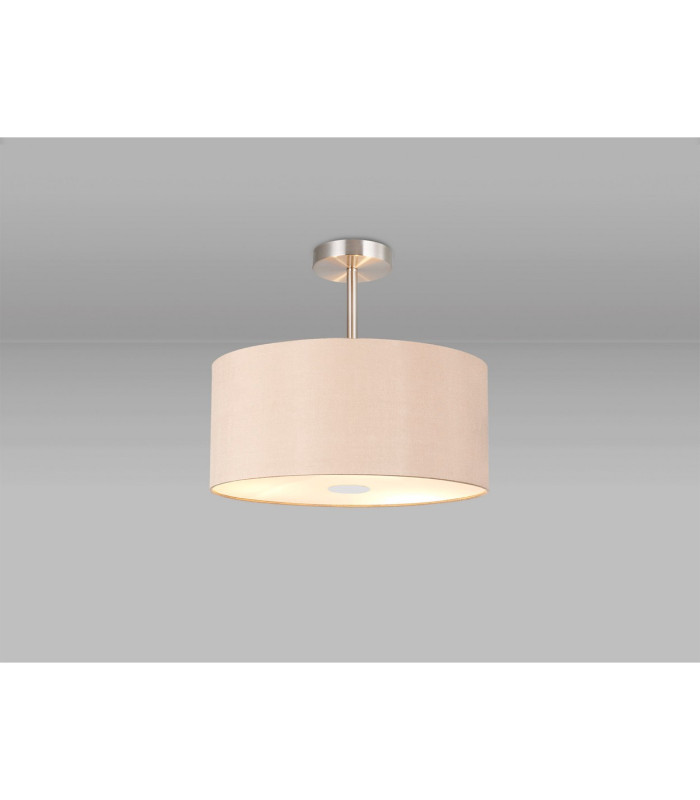 Baymont Polished Chrome E27 Semi Flush With 40cm x 18cm Dual Faux Silk Shade Antique Gold/Ruby-2