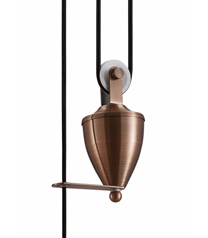 Pulley System Dome Ceiling Pendant E27 Antique Copper - 6