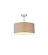 Baymont Polished Chrome E27 Semi Flush With 40cm x 18cm Faux Silk Shade Grey/White Laminate-1