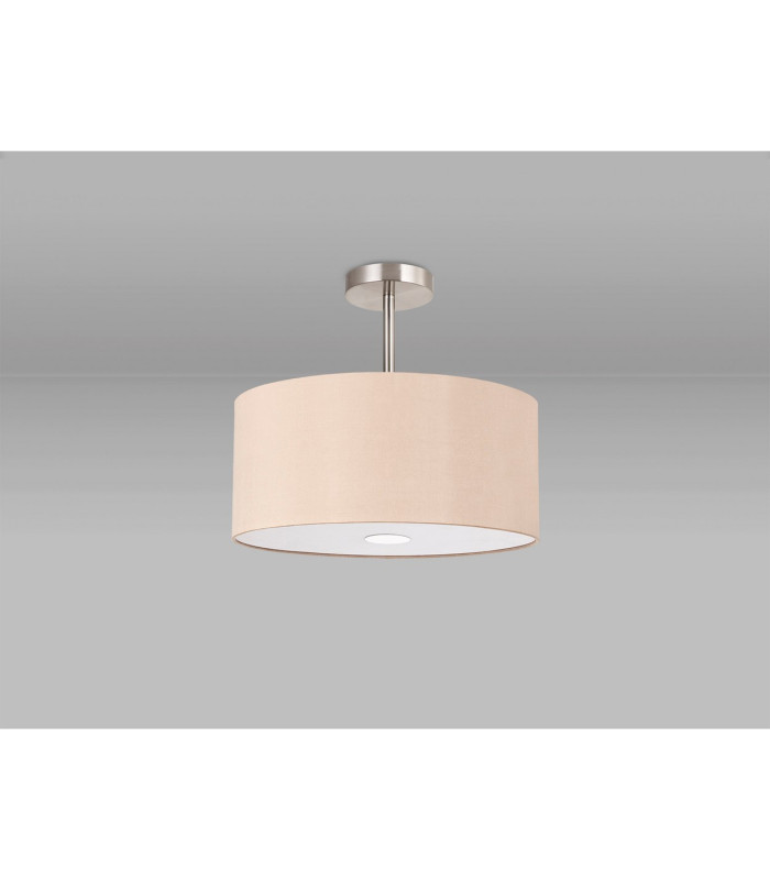 Baymont Polished Chrome E27 Semi Flush With 40cm x 18cm Dual Faux Silk Shade Antique Gold/Ruby-13