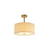 Baymont Antique Brass E27 Semi Flush With 40cm x 18cm Faux Silk Shade Ivory Pearl/White Laminate-1