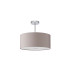 Baymont Polished Chrome E27 Semi Flush With 40cm x 18cm Faux Silk Shade Grey/White Laminate-4