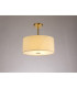 Baymont Antique Brass E27 Semi Flush With 40cm x 18cm Faux Silk Shade Ivory Pearl/White Laminate-2
