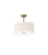 Baymont Antique Brass E27 Semi Flush With 40cm x 18cm Faux Silk Shade Ivory Pearl/White Laminate-4