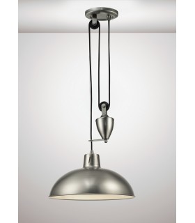 Pulley System Dome Ceiling Pendant E27 Antique Nickel - 2
