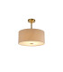 Baymont Antique Brass E27 Semi Flush With 40cm x 18cm Dual Faux Silk Shade Nude Beige/Moonlight-1