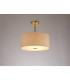 Baymont Antique Brass E27 Semi Flush With 40cm x 18cm Dual Faux Silk Shade Nude Beige/Moonlight-2