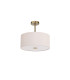 Baymont Antique Brass E27 Semi Flush With 40cm x 18cm Dual Faux Silk Shade Nude Beige/Moonlight-4