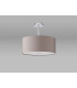 Baymont Polished Chrome E27 Semi Flush With 40cm x 18cm Faux Silk Shade Grey/White Laminate-13
