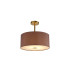 Baymont Antique Brass E27 Semi Flush With 40cm x 18cm Dual Faux Silk Shade Taupe/Halo Gold-1