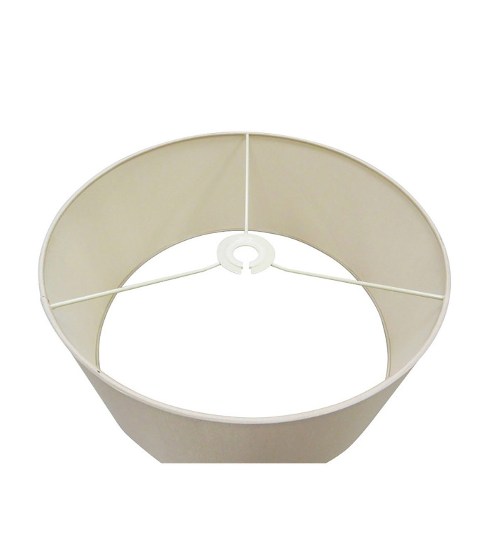 Baymont Antique Brass E27 Semi Flush With 40cm x 18cm Dual Faux Silk Shade Nude Beige/Moonlight-8