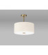 Baymont Antique Brass E27 Semi Flush With 40cm x 18cm Faux Silk Shade Ivory Pearl/White Laminate-13