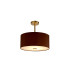 Baymont Antique Brass E27 Semi Flush With 40cm x 18cm Dual Faux Silk Shade Raw Cocoa/Grecian Bronze-1
