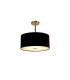 Baymont Antique Brass E27 Semi Flush With 40cm x 18cm Dual Faux Silk Shade Black/Green Olive-1