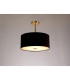 Baymont Antique Brass E27 Semi Flush With 40cm x 18cm Dual Faux Silk Shade Black/Green Olive-2