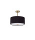 Baymont Antique Brass E27 Semi Flush With 40cm x 18cm Dual Faux Silk Shade Black/Green Olive-4