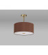 Baymont Antique Brass E27 Semi Flush With 40cm x 18cm Dual Faux Silk Shade Raw Cocoa/Grecian Bronze-13