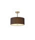 Baymont Antique Brass E27 Semi Flush With 40cm x 18cm Faux Silk Shade Black/White Laminate-1