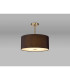 Baymont Antique Brass E27 Semi Flush With 40cm x 18cm Faux Silk Shade Black/White Laminate-2