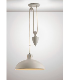 Pulley System Dome Ceiling Pendant E27 Matt White - 2