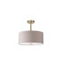 Baymont Antique Brass E27 Semi Flush With 40cm x 18cm Faux Silk Shade Grey/White Laminate-4