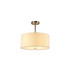 Baymont Satin Nickel E27 Semi Flush With 40cm x 18cm Faux Silk Shade Ivory Pearl/White Laminate-1