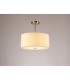 Baymont Satin Nickel E27 Semi Flush With 40cm x 18cm Faux Silk Shade Ivory Pearl/White Laminate-2