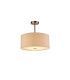 Baymont Satin Nickel E27 Semi Flush With 40cm x 18cm Dual Faux Silk Shade Nude Beige/Moonlight-1