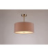 Baymont Satin Nickel E27 Semi Flush With 40cm x 18cm Dual Faux Silk Shade Taupe/Halo Gold-2